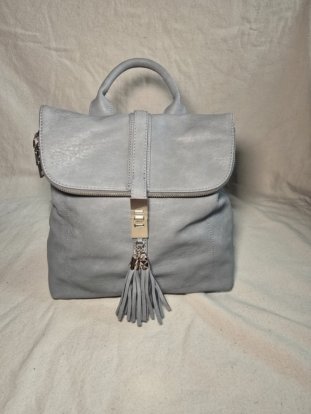 Miztique Diana Gray Leather Tassel Backpack